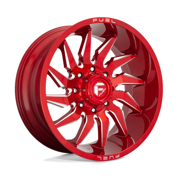 Fuel D745 Saber 22X12 8X180 -44Et 125.2Cb Candy Red Milled Wheel
