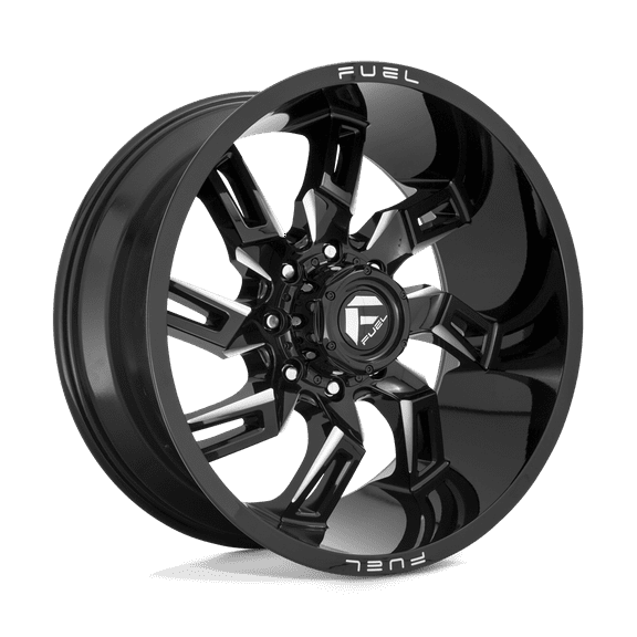 Fuel D747 Lockdown 20X9 6X139.7 1Et 106.1Cb Gloss Black Milled Wheel