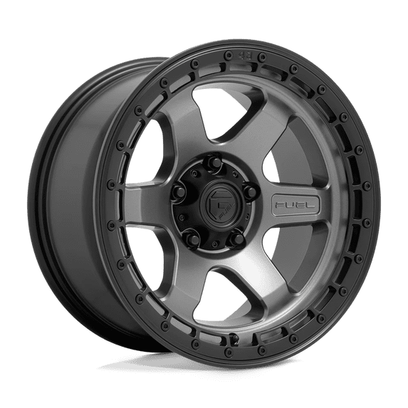 Fuel D752 Block 18X9 6X139.7 -12Et 110.2Cb Matte Gunmetal With Black Ring Wheel