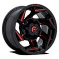 thumbnail image 1 of Fuel D755 Reaction 15X8 6X139.7 -18Et 106.1Cb Gloss Black Milled With Red Tint Wheel, 1 of 3