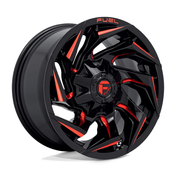 Fuel D755 Reaction 17X9 5X114.3/5X127 1Et 78Cb Gloss Black Milled With Red Tint Wheel