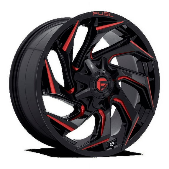 Fuel D755 Reaction 20X10 5X139.7/5X150 -18Et 106.1Cb Gloss Black Milled With Red Tint Wheel