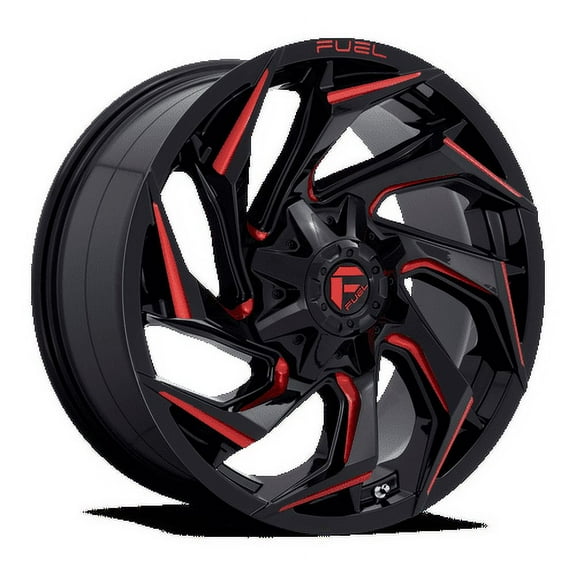 Fuel D755 Reaction 20X9 6X120 8Et 124.3Cb Gloss Black Milled With Red Tint Wheel