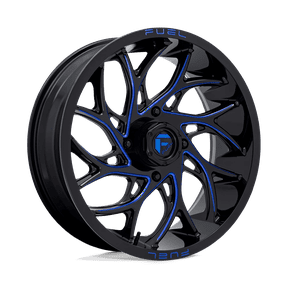 Fuel D778 Runner Utv 18X7 4X156 13Et 110.2Cb Gloss Black Milled Candy Blue Wheel