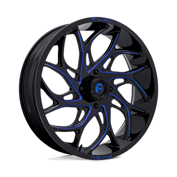 Fuel D778 Runner Utv 24X7 4X137 13Et 132Cb Gloss Black Milled Candy Blue Wheel