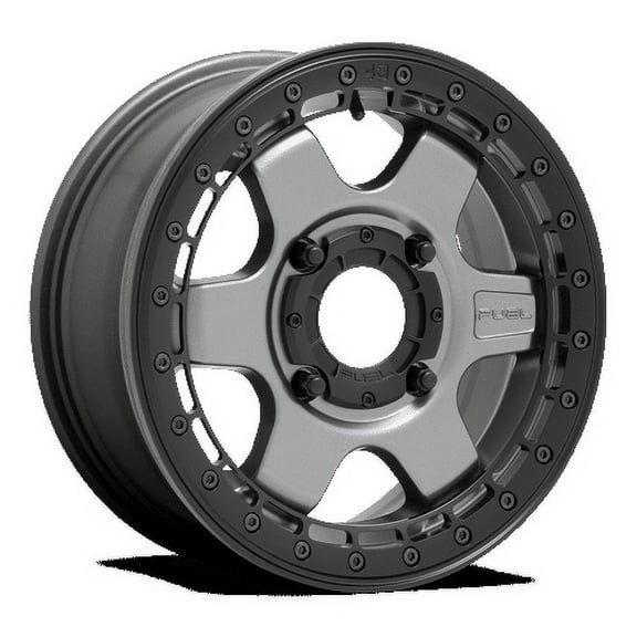 Fuel D923 Block Bl - Off Road Only 15X6 4X156 38Et 132Cb Matte Gun Metal With Black Ring Wheel