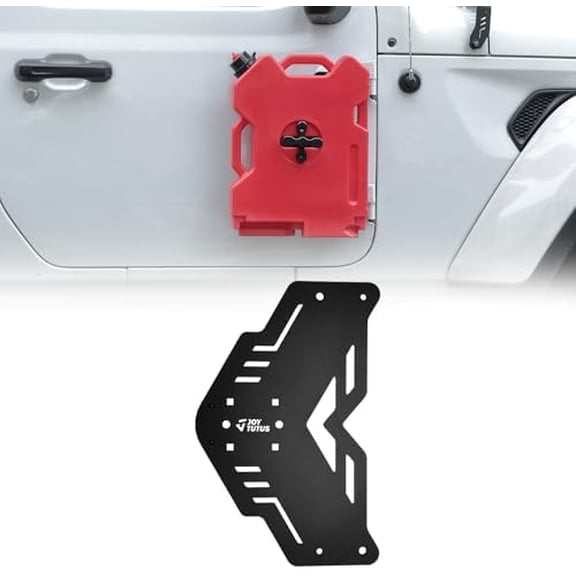 Fuel Door Hinge Mount Bracket Compatible with 2007-2026 Wrangler JK JL & Gladiator JT, Gasoline Pack Mount Backing Plate Kit Gas Can Mount Kit, Holds 2 Gal Gas Can Container