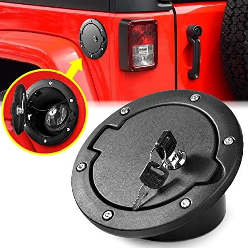 Fuel Filler Door Locking Gas Tank Cap Cover for Jeep Wrangler Accessories 2007-2018 JK Unlimited Rubicon Sahara$$Vehicle Parts & Accessories