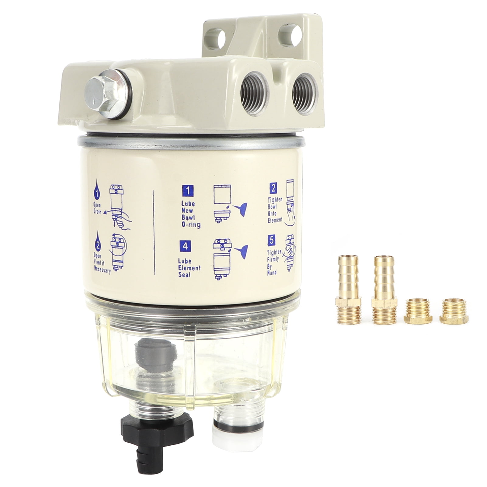 Fuel Filter Water Separator Assembly with Fitting Automotive Accessory