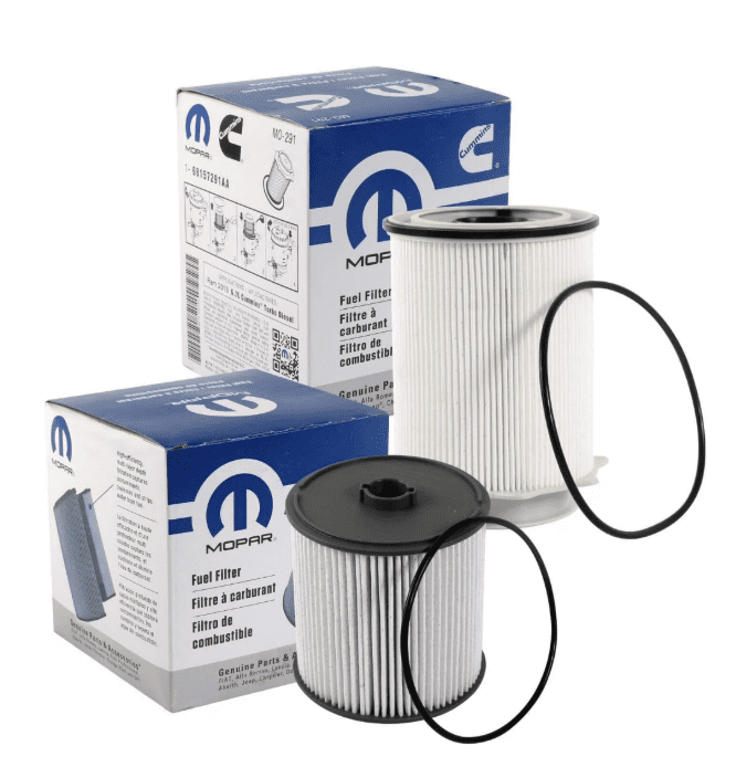 Fuel Filters 68157291AA and 68436631AA for a 2019-2024 Ram Truck 6.7L Cummins Diesel