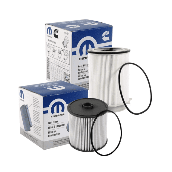Fuel Filters 68157291AA and 68436631AA for a 2019-2024 Ram Truck 6.7L Cummins Diesel