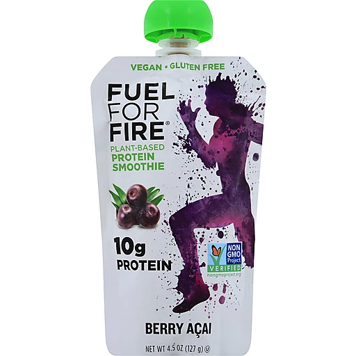 Fuel For Fire Berry Acai Protein Smoothie, 6Pack 4.5 oz. Pouches