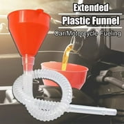 Fuel Funnel, Vehicle and Motorcycle Oil Filling Tool, Extendable Detachable Flexible Hose