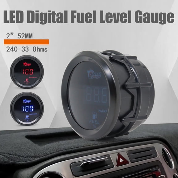 Fuel Gauge Universal 2inch 52MM Digital Car Fuel Level Gauge for 12V Vehicles