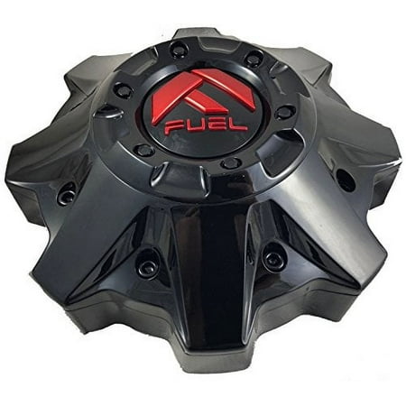 Fuel Gloss Black RED Emblem Wheel Center Caps (Qty 2) 1002-53, M-447, 1002-53B-1, 1002-49GBQ