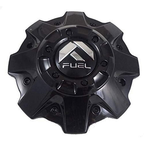 Fuel Gloss Black with Black Rivets Wheel Center Cap Set of Two (2) 1001-79GBR - with Screws