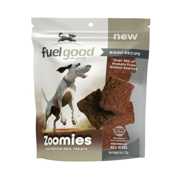 Fuel Good Zoomies Bison High Protein Soft & Chewy Dog Treats, 6-oz bag