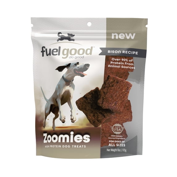 Fuel Good Zoomies Bison High Protein Soft & Chewy Dog Treats, 6-oz bag