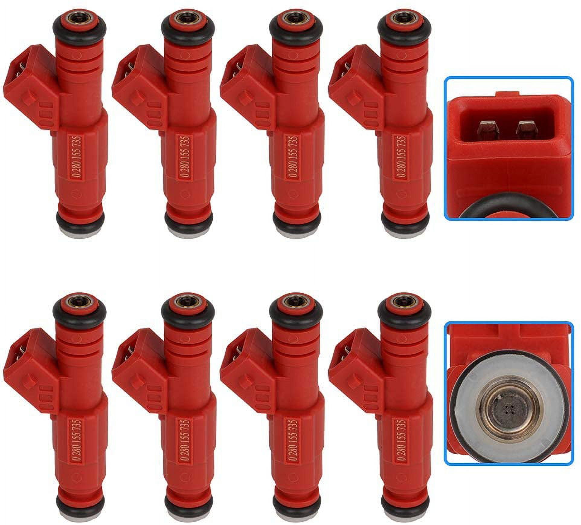 Fuel Injectors ECCPP 8pcs 4 Holes Fuel Injector Kit 0280155735 fit for 00-03 for Dodge for Dakota/for Ram 1500/for Ram 2500 Van/for Ram 3500 Van, 01-03 for Dodge for Ram 1500 Van