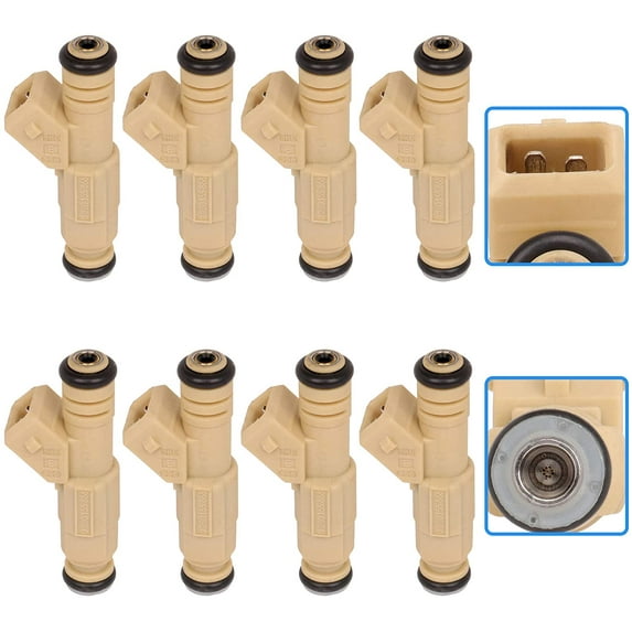 Fuel Injectors ECCPP 8pcs 4 Holes Fuel Injector Kit 280155868 fit for 85-04 for Chevrolet for Corvette, 99-03 for Ford for F-150, 04 for Ford for F-150 Heritage, 04 for Pontiac for GTOFuel Injectors