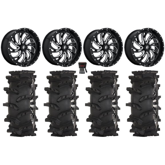Fuel Kompressor 22" Wheels Black 35" Outlaw Max Tires Can-Am Commander Maverick Renegade Outlander Defender