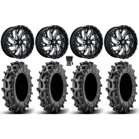 Fuel Kompressor 24" Wheels Black 44" Terminator Max Tires Can-Am Maverick X3 / Honda Pioneer 1000 / Talon