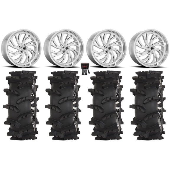 Fuel Kompressor 24" Wheels Polished 37" Outlaw Max Tires Can-Am Commander Maverick Renegade Outlander Defender