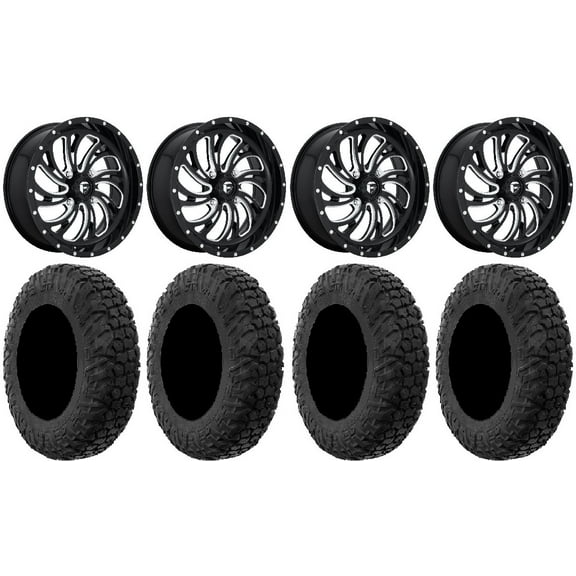 Fuel Kompressor Black 18" Wheels 34" MotoVator Tires Polaris RZR XP 1000 / PRO XP / Ranger XP 900/1000