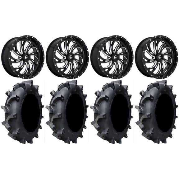 Fuel Kompressor Black 18" Wheels 35" Interforce 628 Tires Can-Am Commander Maverick Renegade Outlander Defender