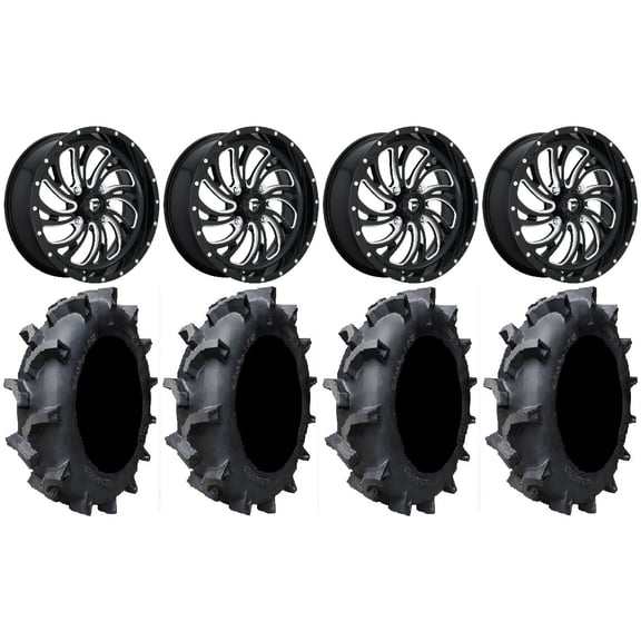 Fuel Kompressor Black 20" Wheels 35" Interforce 628 Tires Can-Am Commander Maverick Renegade Outlander Defender