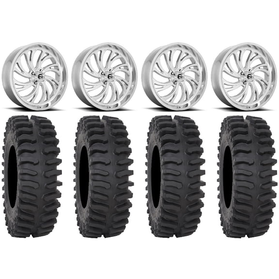 Fuel Kompressor Polished 22" Wheels 37" XT400 Tires Can-Am Commander Maverick Renegade Outlander Defender