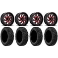 thumbnail image 1 of Fuel Kompressor Red 20" Wheels 33" MotoClaw Tires Kawasaki Teryx Mule, 1 of 4