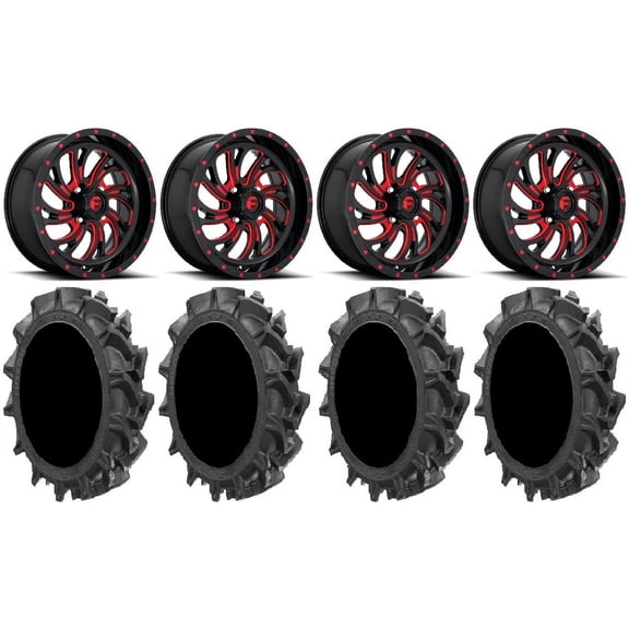 Fuel Kompressor Red 20" Wheels 33" MotoHavok Tires Can-Am Commander Maverick Renegade Outlander Defender