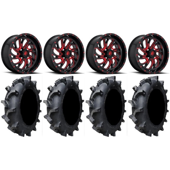 Fuel Kompressor Red 20" Wheels 35" Interforce 628 Tires Can-Am Commander Maverick Renegade Outlander Defender