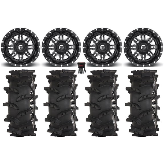 Fuel Lethal 14" Wheels Black 28" Outlaw Max Tires Sportsman RZR Ranger