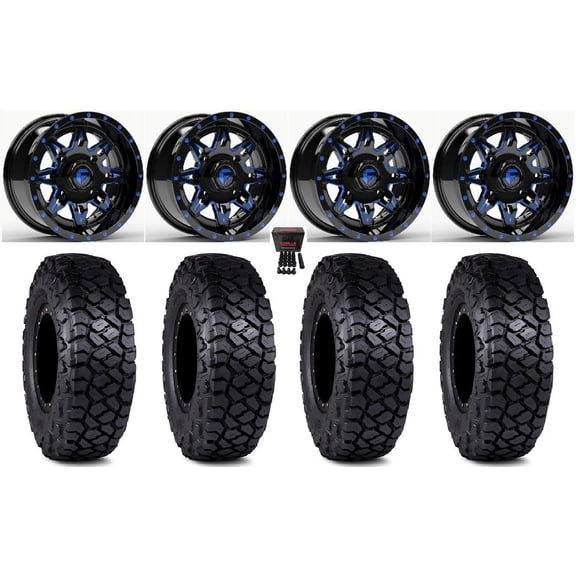 Fuel Lethal 14" Wheels Blue 30" Intersect Tires Sportsman RZR Ranger