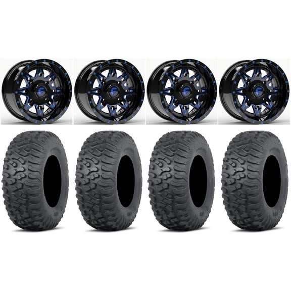 Fuel Lethal 14" Wheels Blue 30" Terra Hook Tires Sportsman RZR Ranger