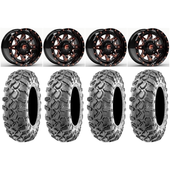 Fuel Lethal 14" Wheels Orange 29" Carnage Tires Polaris RZR XP 1000 / PRO XP / Ranger XP 900/1000