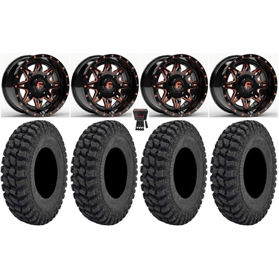 Fuel Lethal 14" Wheels Orange 30" Warrior AT Tires Sportsman RZR Ranger