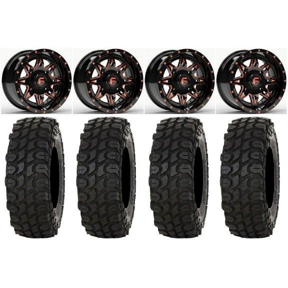 Fuel Lethal 14" Wheels Orange 32" XComp ATR Tires Sportsman RZR Ranger