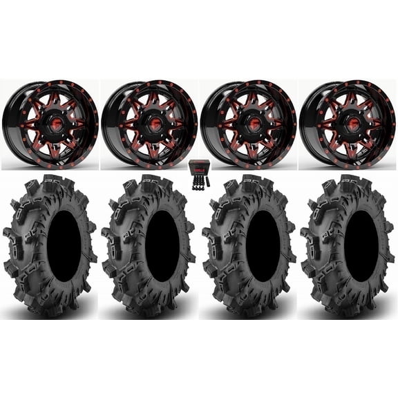 Fuel Lethal 14" Wheels Red 30" Terminator Max Tires Polaris RZR XP 1000 / PRO XP / Ranger XP 900/1000