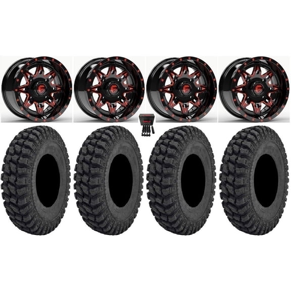 Fuel Lethal 14" Wheels Red 30" Warrior AT Tires Sportsman RZR Ranger