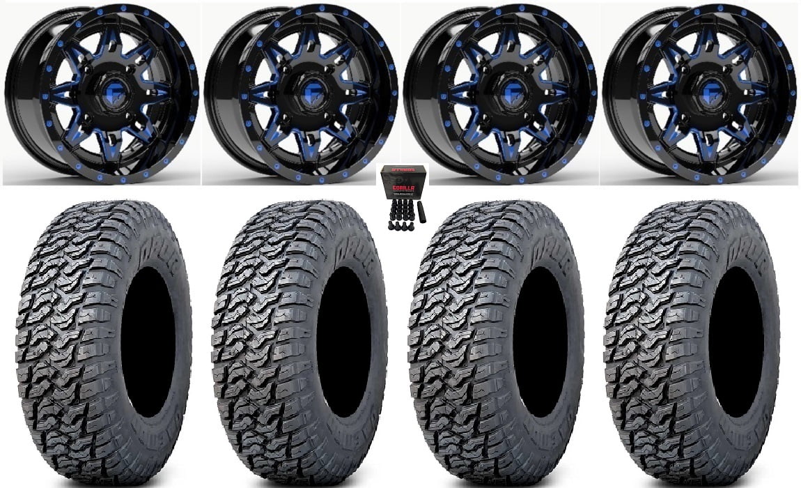 Fuel Lethal 15" Wheels Blue 33" Daemon Tires Polaris RZR XP 1000 / PRO XP / Ranger XP 900/1000