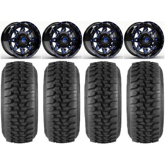 Fuel Lethal 15" Wheels Blue 33" Desert Series Tires Polaris RZR XP 1000 / PRO XP / Ranger XP 900/1000
