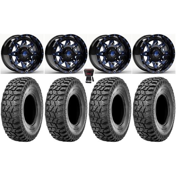 Fuel Lethal 15" Wheels Blue 33" Ridge Saw 2.0 Tires Kawasaki Teryx Mule