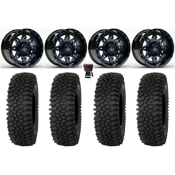 Fuel Lethal 15" Wheels Blue 33" Roctane ST Tires Polaris RZR XP 1000 / PRO XP / Ranger XP 900/1000