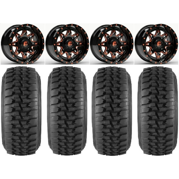 Fuel Lethal 15" Wheels Orange 33" Desert Series Tires Sportsman RZR Ranger