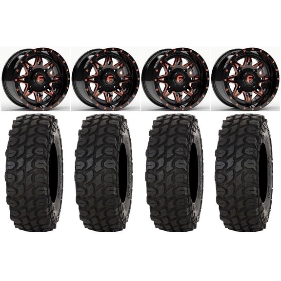 Fuel Lethal 15" Wheels Orange 35" XComp ATR Tires Polaris RZR XP 1000 / PRO XP / Ranger XP 900/1000