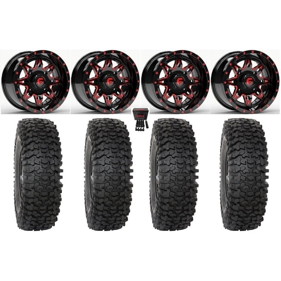 Fuel Lethal 15" Wheels Red 32" RC500S Sticky Tires Can-Am Commander Maverick Renegade Outlander Defender