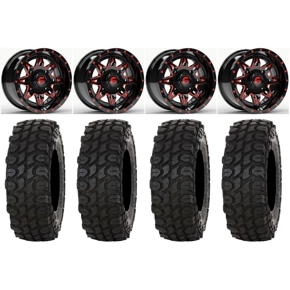 Fuel Lethal 15" Wheels Red 32" XComp ATR Tires Sportsman RZR Ranger